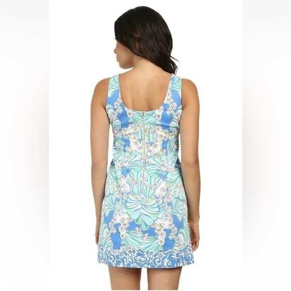 Lilly Pulitzer 0 Cathy Bay Blue Coasting Engineered Shift Dress. - Picture 12 of 16